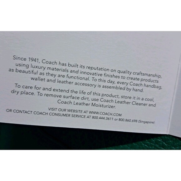 NWT Coach Mercer Wallet Green Leather Accordion Turn Lock Zip Around Classic - Picture 13 of 16